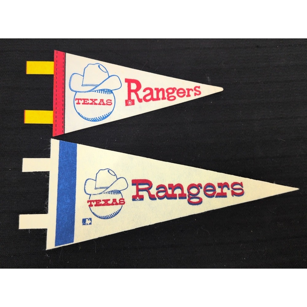 Texas Rangers Mini Pennant VTG 4"x9" 3.5"X7" MLB Collectible Flag 60s 70s